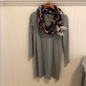 JJill T-shirt dress with empire waist darts (grey)